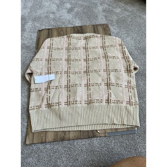 Design History Winter Wheat Geometric Crewneck Pullover Sweater Size Large - Picture 2 of 2